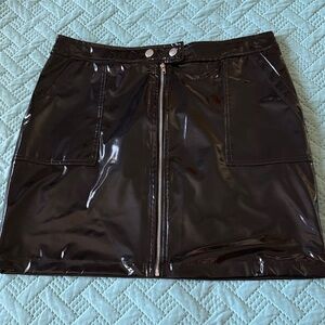 Black Vinyl Mini Skirt